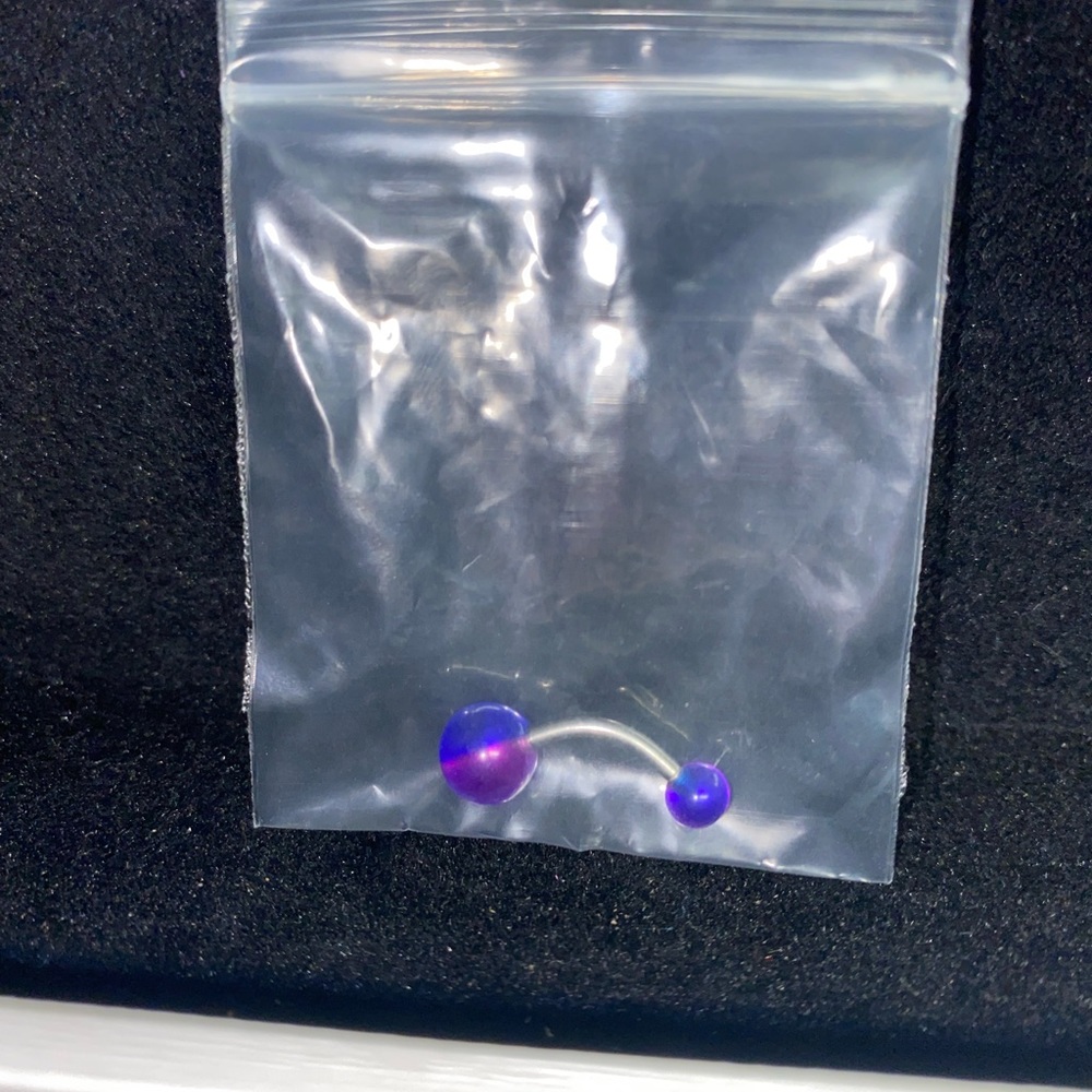 Transparent Blue/Purple Belly Ring